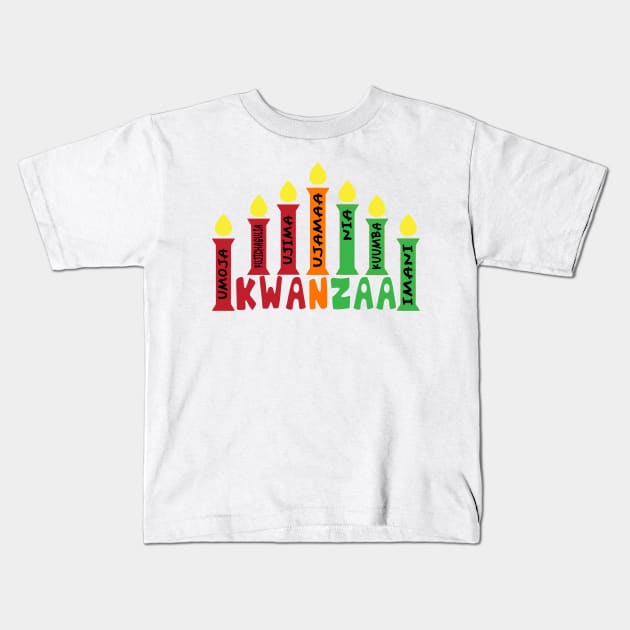 Happy Kwanzaa Kids T-Shirt by Ipul The Pitiks